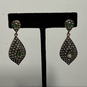 Sterling Silver Brass Teardrop Earrings